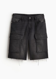 H&M H & M - Low Denim Cargo Shorts - Black