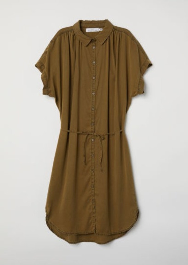 H & M - Lyocell Shirt Dress - Green