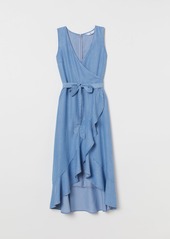 H&M H & M - Lyocell Wrap Dress - Blue