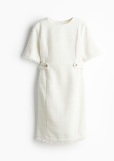 H&M H & M - MAMA Bouclé Dress - White