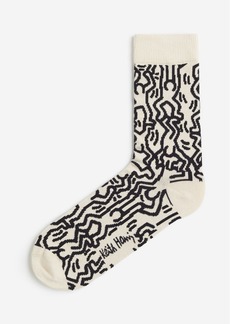 H&M H & M - Motif-detail Socks - Beige