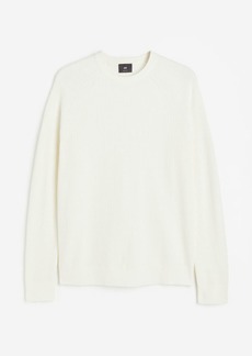 H&M H & M - Muscle Fit Knit Sweater - White
