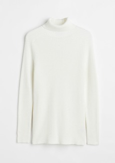 H&M H & M - Muscle Fit Turtleneck Sweater - White
