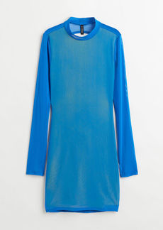 H&M H & M - Open-backed Mesh Dress - Blue
