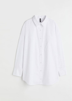 H&M H & M - Oversized Poplin Shirt - White