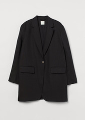 H&M H & M - Oversized Linen-blend Jacket - Black