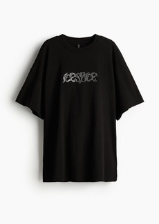 H&M H & M - Oversized Printed T-shirt - Black