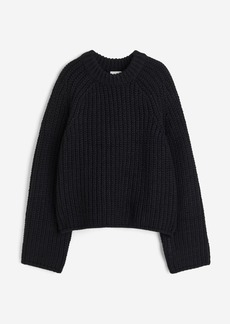 H&M H & M - Oversized Rib-knit Sweater - Black