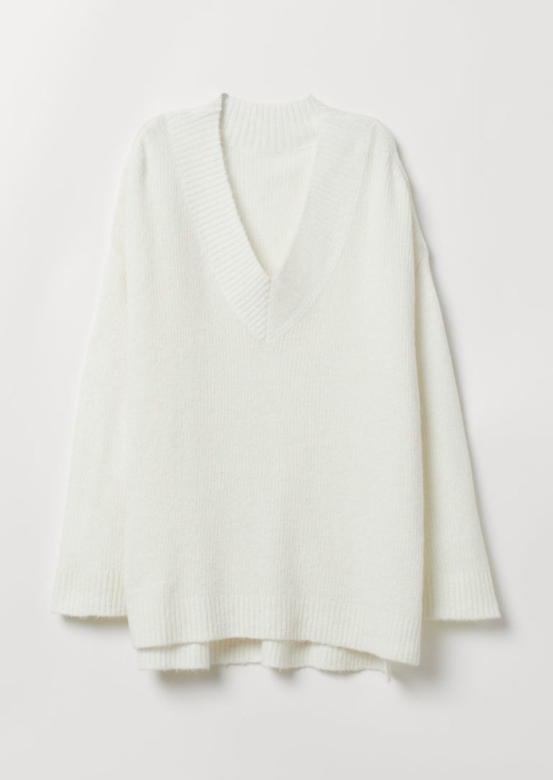H & M - Oversized Sweater - White