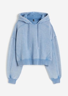 H&M H & M - Oversized Washed-look Hoodie - Blue