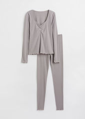 H&M H & M - Pajama Shirt and Leggings - Gray