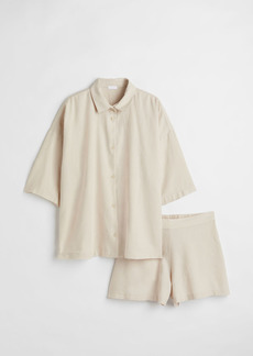 H&M H & M - Linen-blend Pajamas - Beige