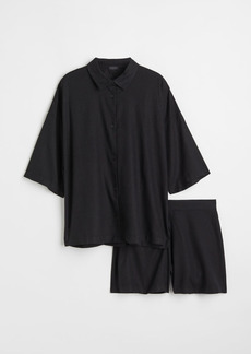 H&M H & M - Linen-blend Pajamas - Black