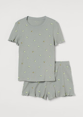 H&M H & M - Pajama Top and Shorts - Green