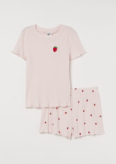 H&M H & M - Pajama Top and Shorts - Pink