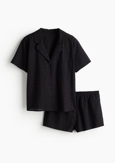 H&M H & M - Pajamas with Eyelet Embroidery - Black