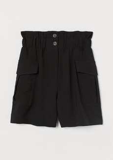 H&M H & M - Paper-bag Shorts - Black