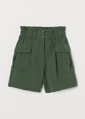 H&M H & M - Paper-bag Shorts - Green
