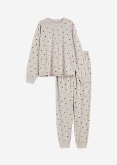H&M H & M - Patterned Jersey Pajamas - Beige