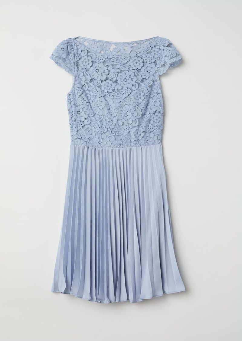 pleated dress h and m
