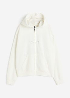 H&M H & M - Printed Hooded Jacket - White