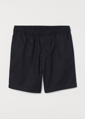 H&M H & M - Regular Fit Linen-blend Shorts - Black