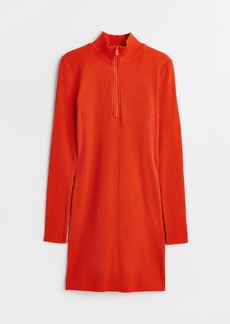 H&M H & M - Rib-knit Bodycon Dress - Orange
