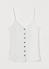 H&M H & M - Ribbed Camisole Top - White