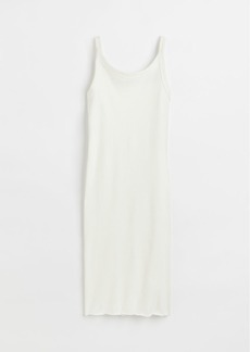 H&M H & M - Ribbed Jersey Dress - White