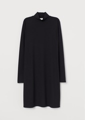 H&M H & M - Ribbed Mock-turtleneck Dress - Black