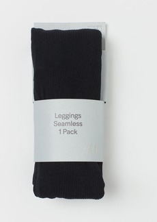 H&M H & M - Seamless Ribbed Leggings - Black