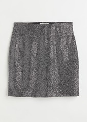 H&M H & M - Short Jersey Skirt - Silver
