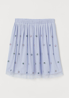 H&M H & M - Short Mesh Skirt - Blue