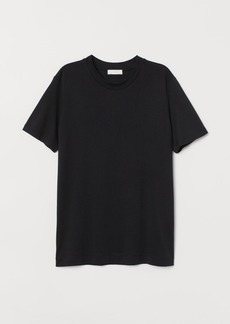 H&M H & M - Silk-blend T-shirt - Black