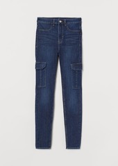 H&M H & M - Skinny High Cargo Jeans - Blue