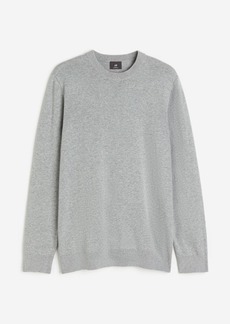 H&M H & M - Slim Fit Fine-knit Cotton Sweater - Gray