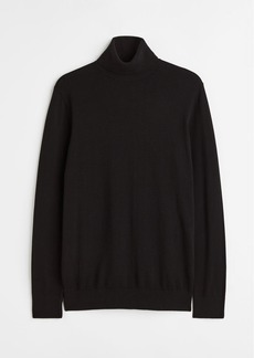 H&M H & M - Slim Fit Fine-knit Turtleneck Sweater - Black