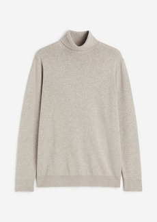 H&M H & M - Slim Fit Fine-knit Turtleneck Sweater - Brown