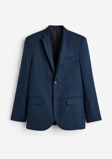 H&M H & M - Slim Fit Linen Jacket - Blue