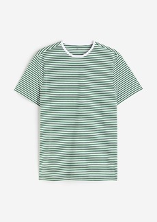 H&M H & M - Slim Fit Round-necked T-shirt - Green