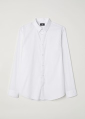H&M H & M - Slim Fit Stretch Shirt - White