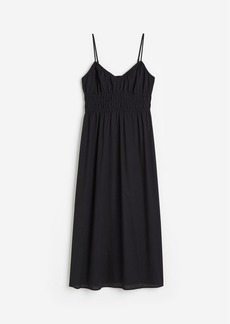 H&M H & M - Smocked-waist Dress - Black