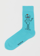 H&M H & M - Motif-detail Socks - Turquoise