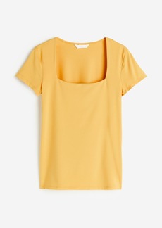 H&M H & M - Square-neck Top - Yellow