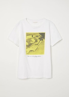 H&M H & M - T-shirt with Printed Design - White