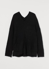 H&M H & M - V-neck Wool-blend Sweater - Black