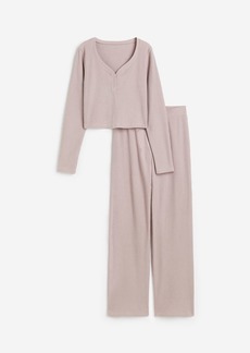 H&M H & M - Waffled Pajamas - Pink