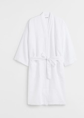 H&M H & M - Washed Linen Bathrobe - White