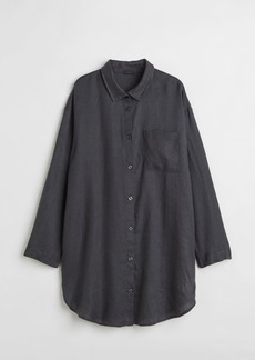 H&M H & M - Washed Linen Nightshirt - Gray