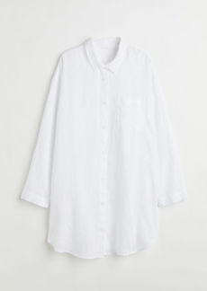 H&M H & M - Washed Linen Nightshirt - White